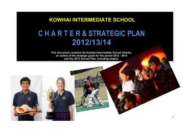 kowhai intermediate school charter & strategic plan 2012/13/14