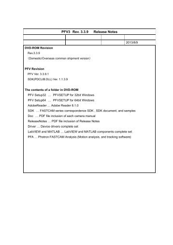 PFV3 Rev. 3.3.9 Release Notes - Downloads
