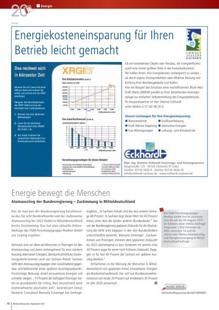 Ausgabe 09/2011 - Wirtschaftsjournal