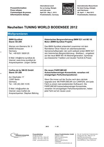 Neuheiten TUNING WORLD BODENSEE 2012 - May 9 -12, 2013