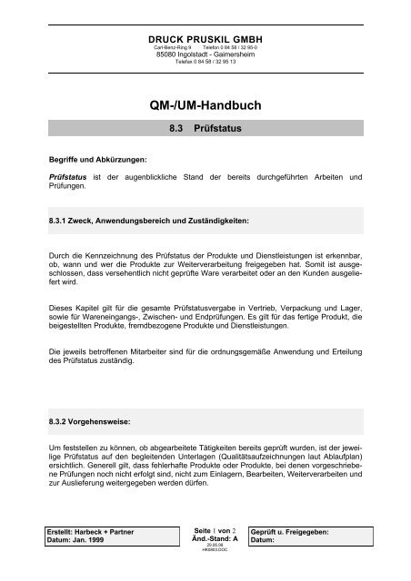 QM-/UM-Handbuch - druck pruskil