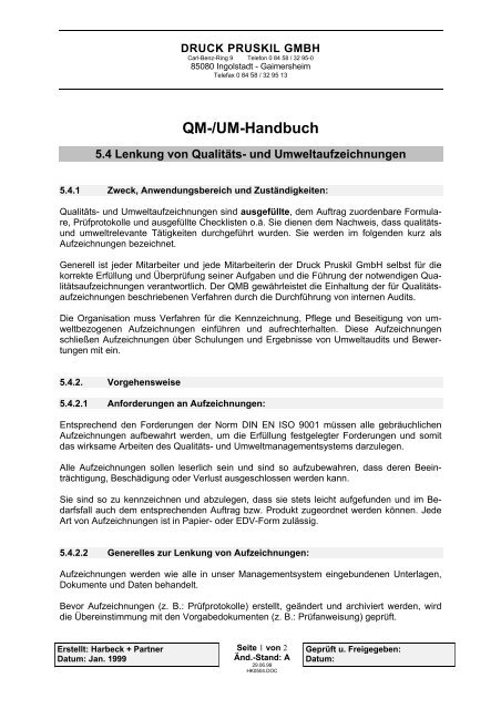 QM-/UM-Handbuch - druck pruskil