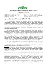 Manuale di Sicurezza Ufficio Postale - cisl poste siracusa