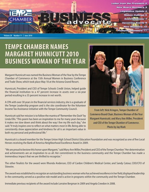 The Business Advocate June 2010 Tempe Chamber Of Commerce