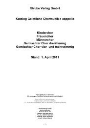 Strube Verlag GmbH Katalog Geistliche Chormusik a cappella ...