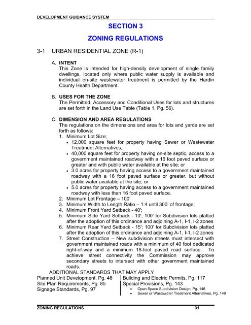 Development Guidance System Ordinance, 2009 - Hardin County ...