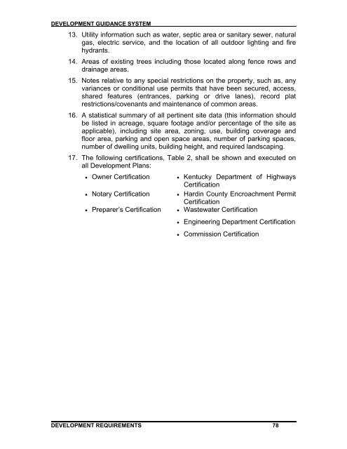 Development Guidance System Ordinance, 2009 - Hardin County ...