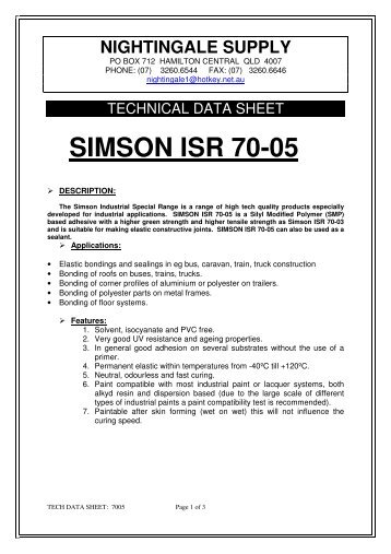 SIMSON ISR 70-05 - Nightingale Supply