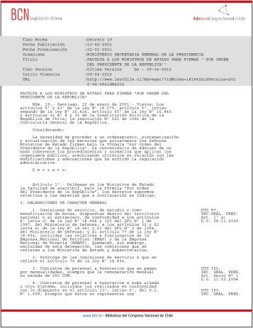 Tipo Norma :Decreto 19 Fecha PublicaciÃ³n :10-02-2001 ... - FiscalÃ­a