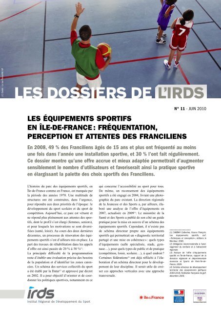 Dossier nÂ°11 : Les Ã©quipements sportifs en Ãle-de-France - IRDS