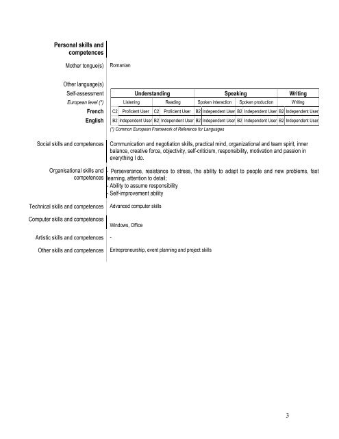 Europass Curriculum vitae