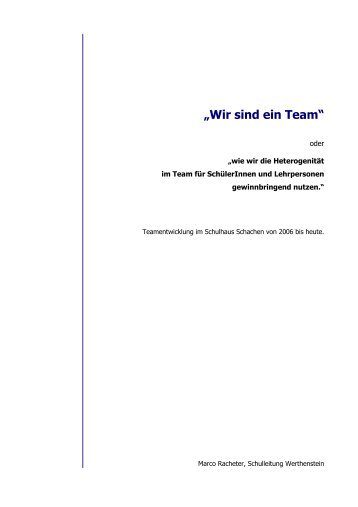 Wir sind ein Team - Schule Werthenstein