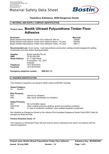 Ultraset Parquetry Adhesive - Waterproofing Warehouse