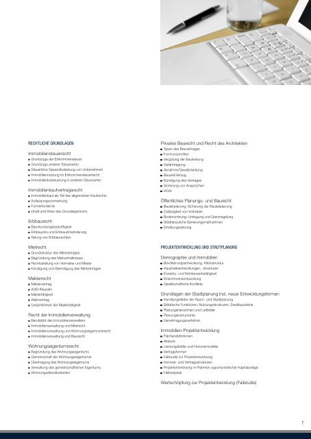 kontaktstudium immobilienökonomie - IREBS Immobilienakademie