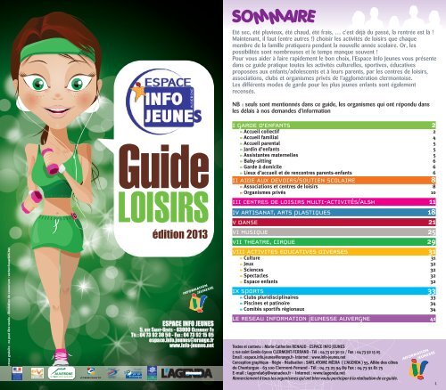 Guide loisirs - Le portail de l'information jeunesse en Auvergne