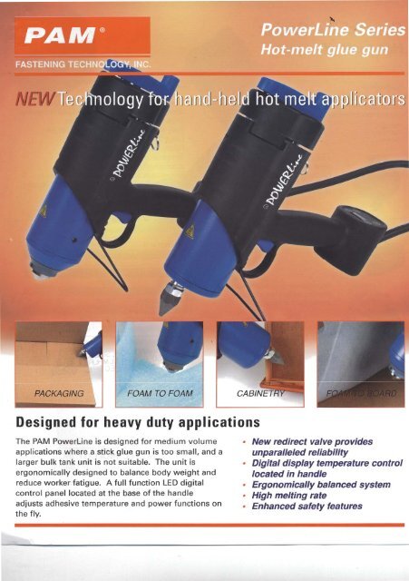 PAM PowerLine Hot Melt Glue Gun (pdf) - On-Hand Adhesives, Inc.