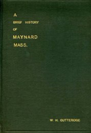 History of Maynard â 1921 - Maynard, Massachusetts