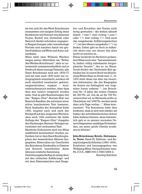 Editorial - Quickborn. Vereinigung für niederdeutsche Sprache und ...