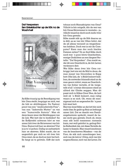 Editorial - Quickborn. Vereinigung für niederdeutsche Sprache und ...