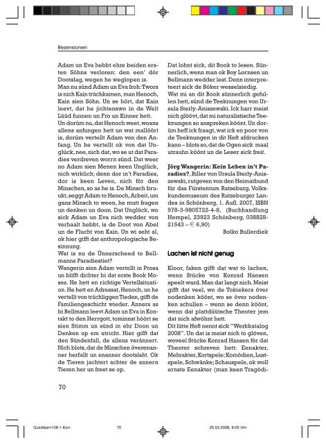 Editorial - Quickborn. Vereinigung für niederdeutsche Sprache und ...