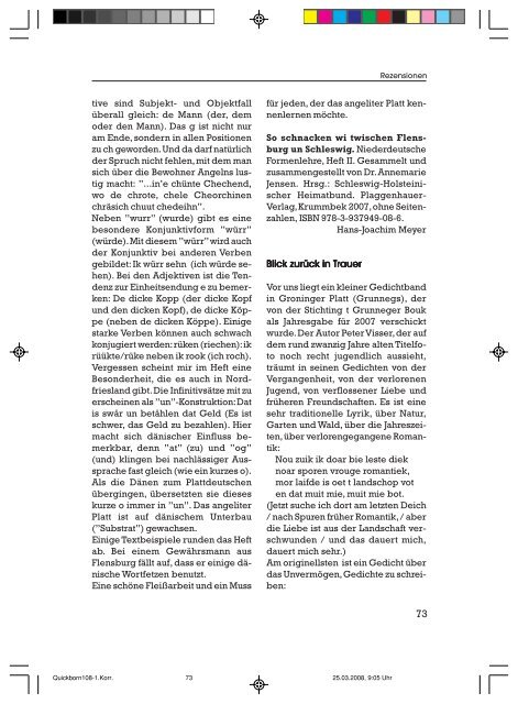 Editorial - Quickborn. Vereinigung für niederdeutsche Sprache und ...