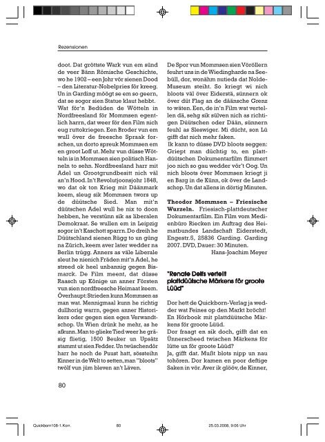 Editorial - Quickborn. Vereinigung für niederdeutsche Sprache und ...