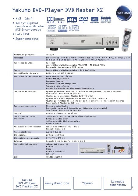 Yakumo DVD-Player DVD Master XS