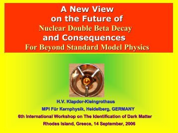 A New View on the Future of Nuclear Double Beta Decay and ...