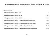 Wykaz podrÄcznikÃ³w obowiÄzujÄcych w roku szkolnym 2012/2013