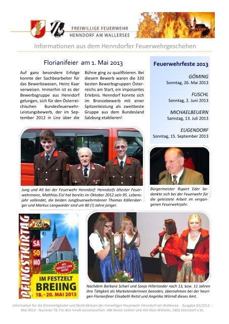 Info 03-2013.pdf - Freiwillige Feuerwehr Henndorf am Wallersee
