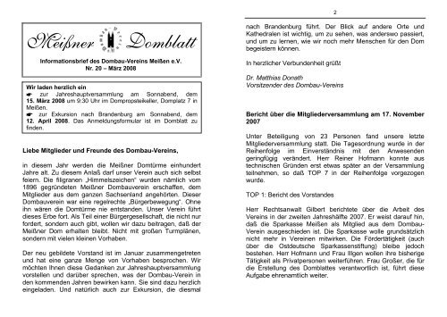 Domblatt MeiÄner - Der Dombau-Verein Meißen