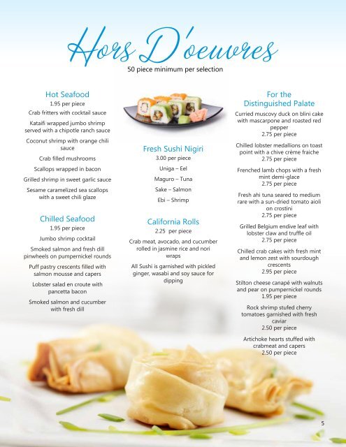 Download and Print Our Menu Brochure - A Taste of Excellence