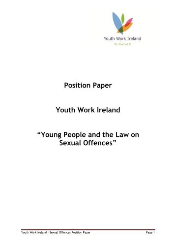 Young People and the Law on Sexual Offences - Youth Work Ireland