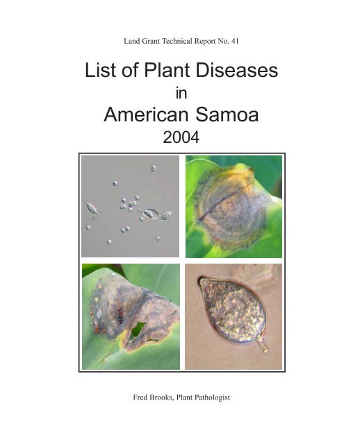 List of Plant Diseases American Samoa - College of Tropical ...