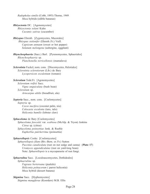 List of Plant Diseases American Samoa - College of Tropical ...