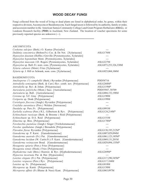 List of Plant Diseases American Samoa - College of Tropical ...