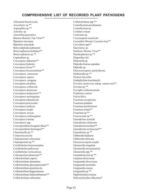 List of Plant Diseases American Samoa - College of Tropical ...