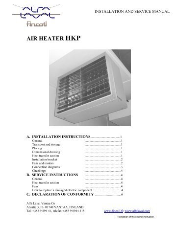 AIR HEATER HKP - Alfa Laval - ABC