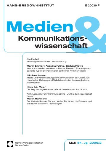 Kommunikations - Medien & Kommunikationswissenschaft - Nomos