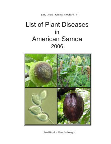 List of Plant Diseases - College of Tropical Agriculture and Human ...
