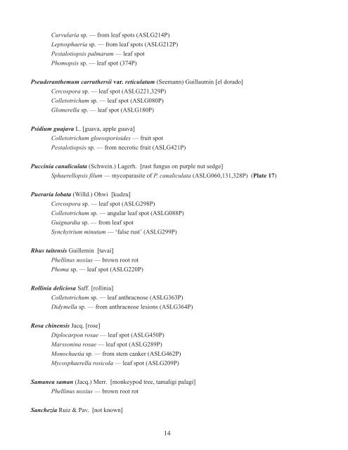 List of Plant Diseases - College of Tropical Agriculture and Human ...