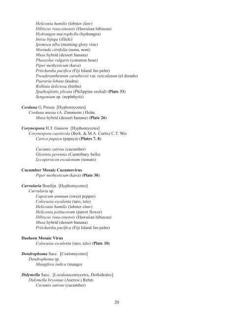 List of Plant Diseases - College of Tropical Agriculture and Human ...