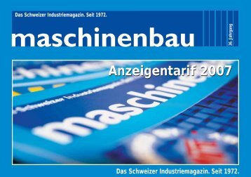 Anzeigentarif 2007 - Maschinenbau-schweiz.ch