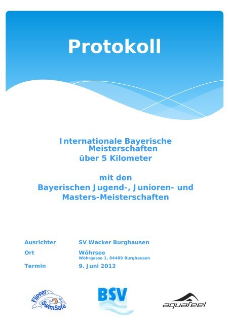 Internationale Bayerische Meisterschaften Ã¼ber 5 km - SV Wacker ...