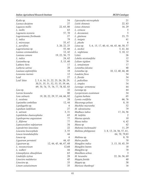 Herbarium Cryptogamae Indiae Orientalis - Indian Agricultural ...