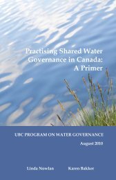 Practising Shared Water Governance in Canada: A Primer