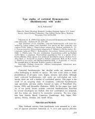 Type studies of corticioid Hymenomycetes (Basidiomycota with aculei