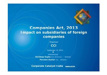 Companies Act, 2013 - Corporate Catalyst India