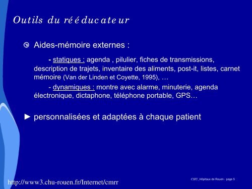 Prise en charge des patients souffrant d'un ... - CHU de Rouen