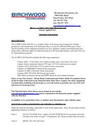 Operating Instructions - Birchwood Technologies